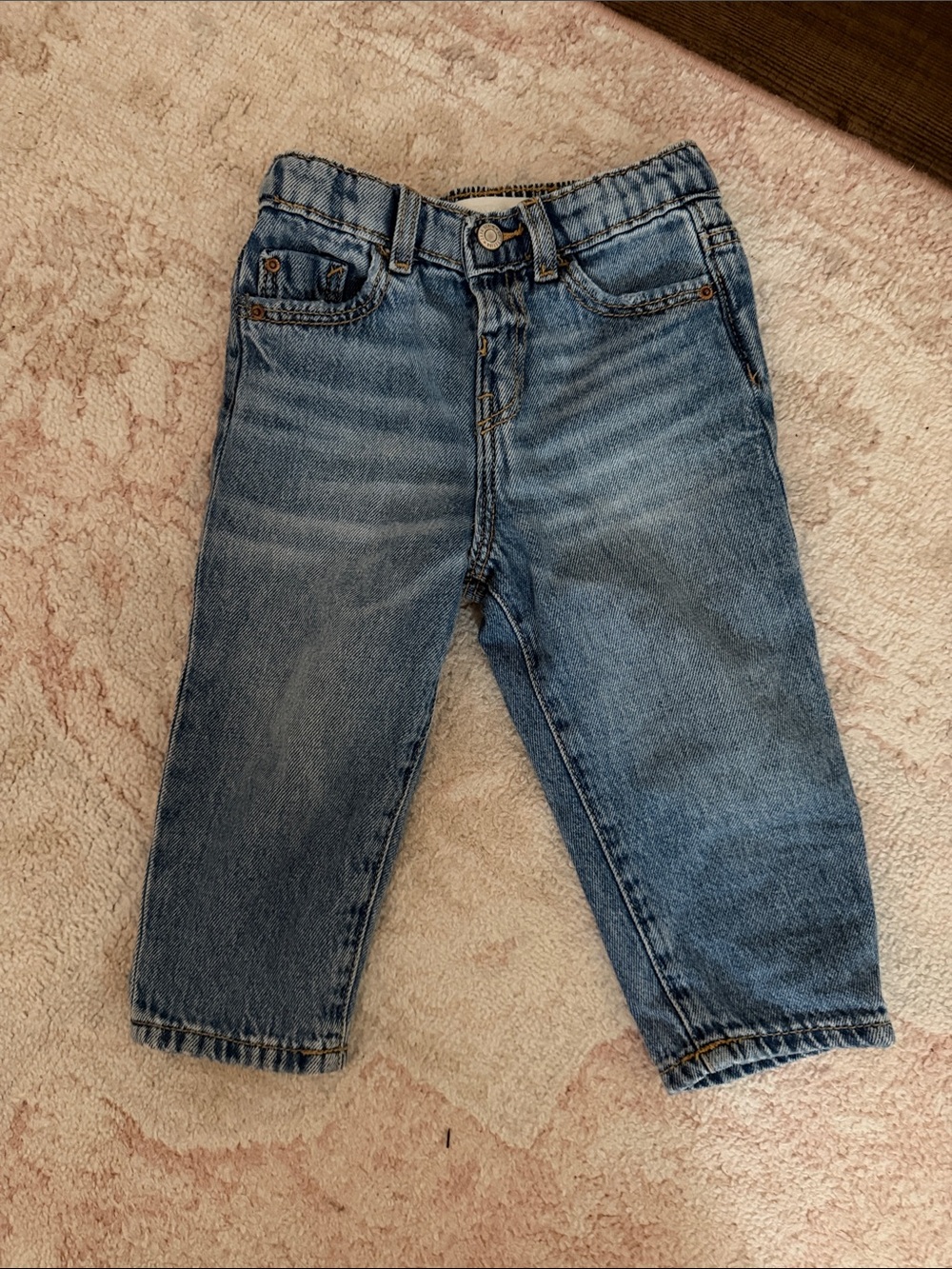 Zara Light Blue Elastic-Waist Denim Jeans